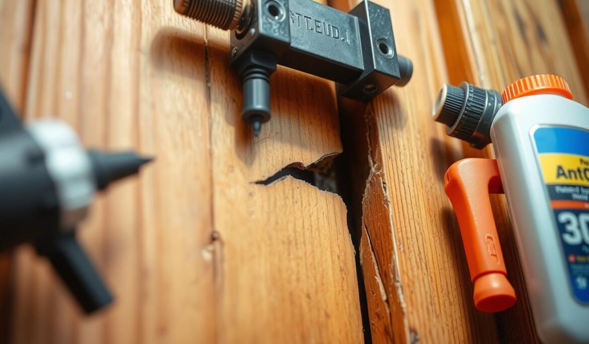 how to fix a cracked wooden door