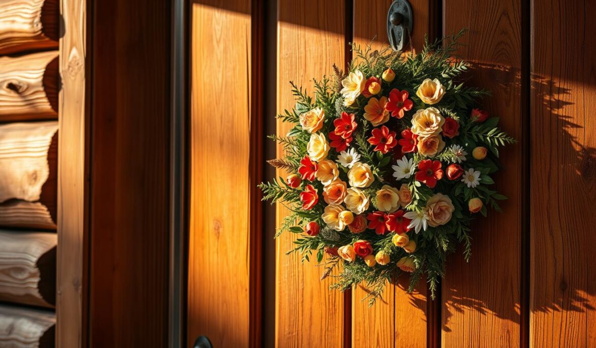 how to hang wreath on wood door