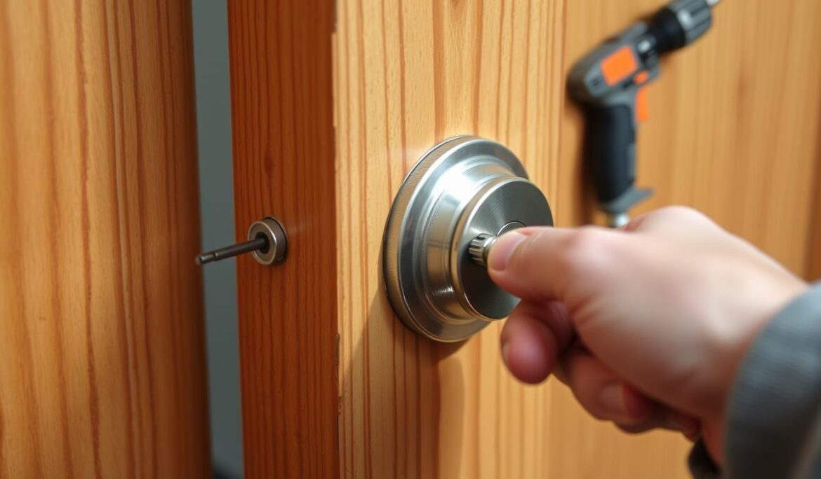 how to install a deadbolt lock in a wood door