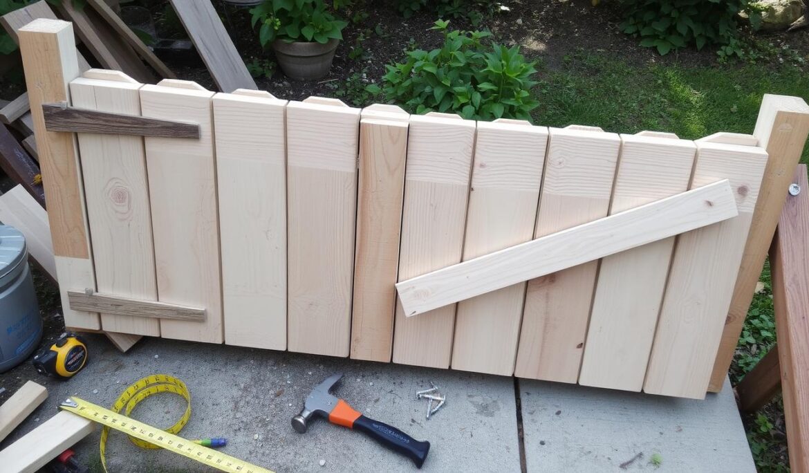 how to make a wooden fence door