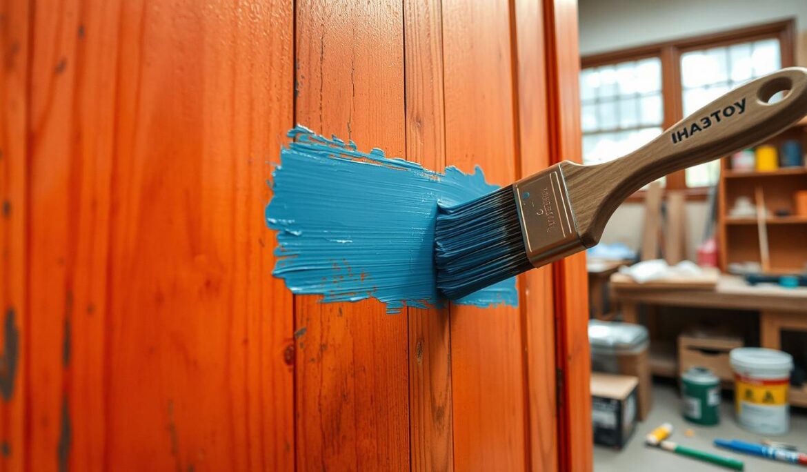 how to paint a wooden door