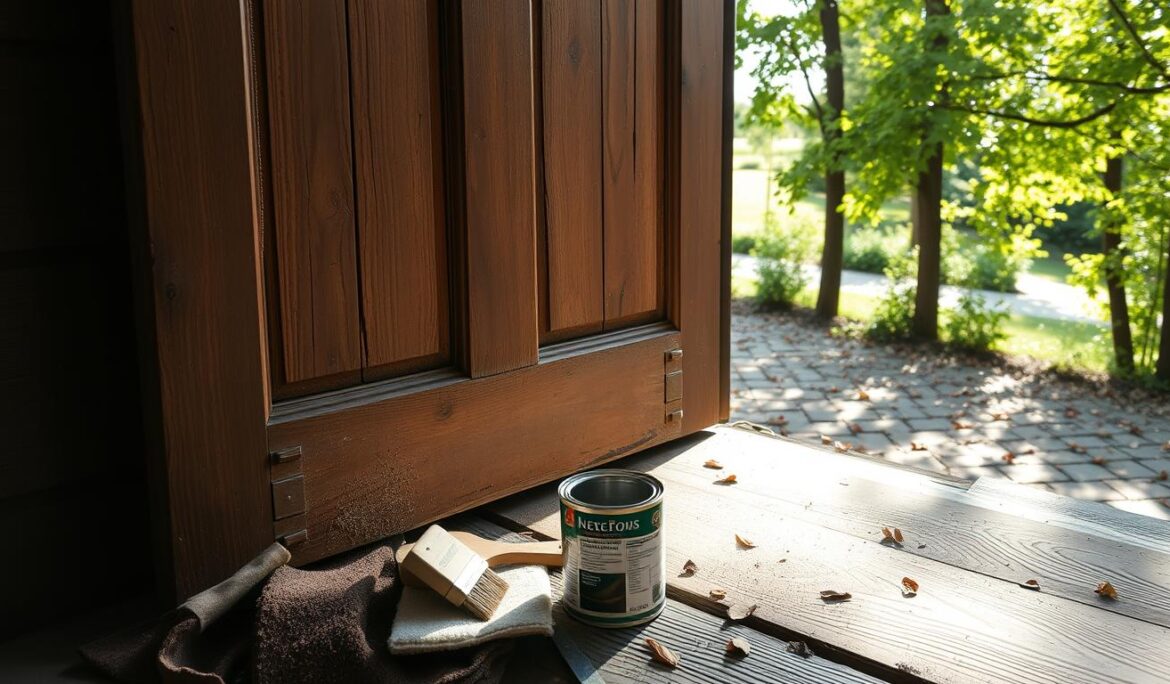 how to refinish exterior wood door