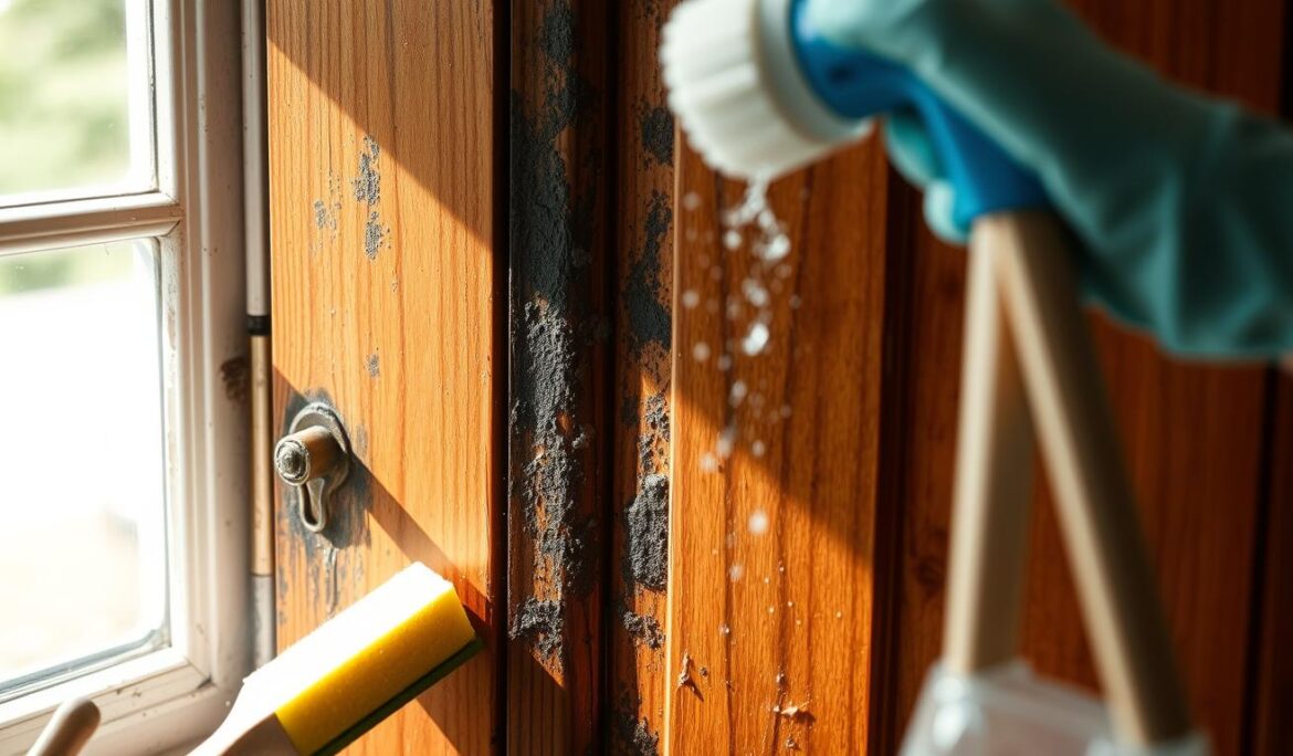 how to remove mold from a wooden door