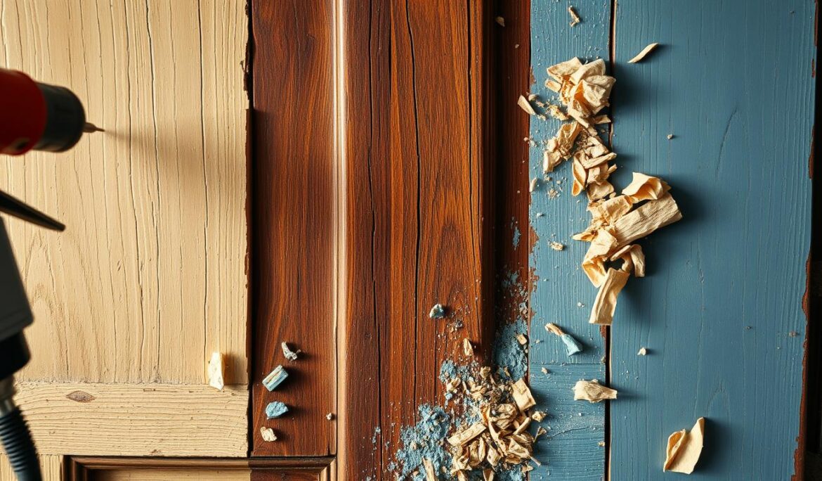 how to remove paint from wood door