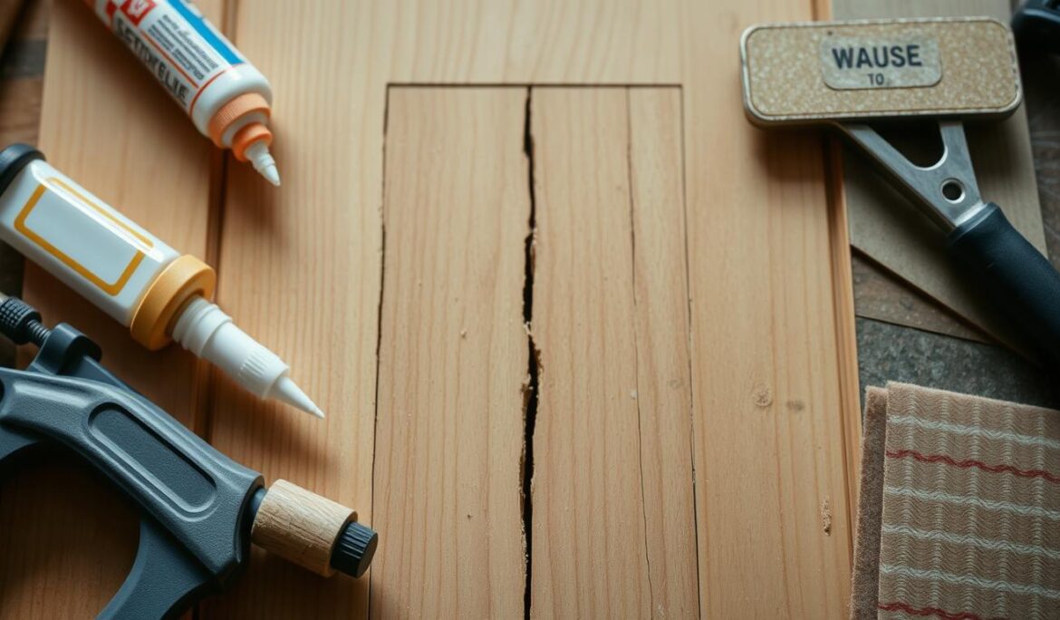 how to repair crack in wood door