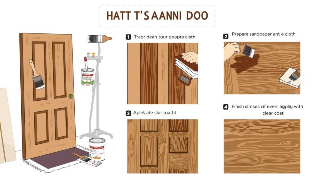 wood door staining steps